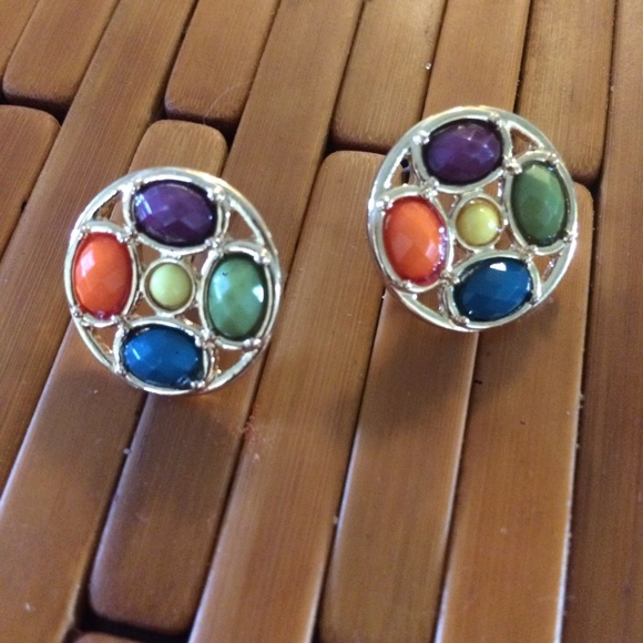 🌈Gorgeous Inlayed Multicolored Stones VTG🌈 - Picture 1 of 4